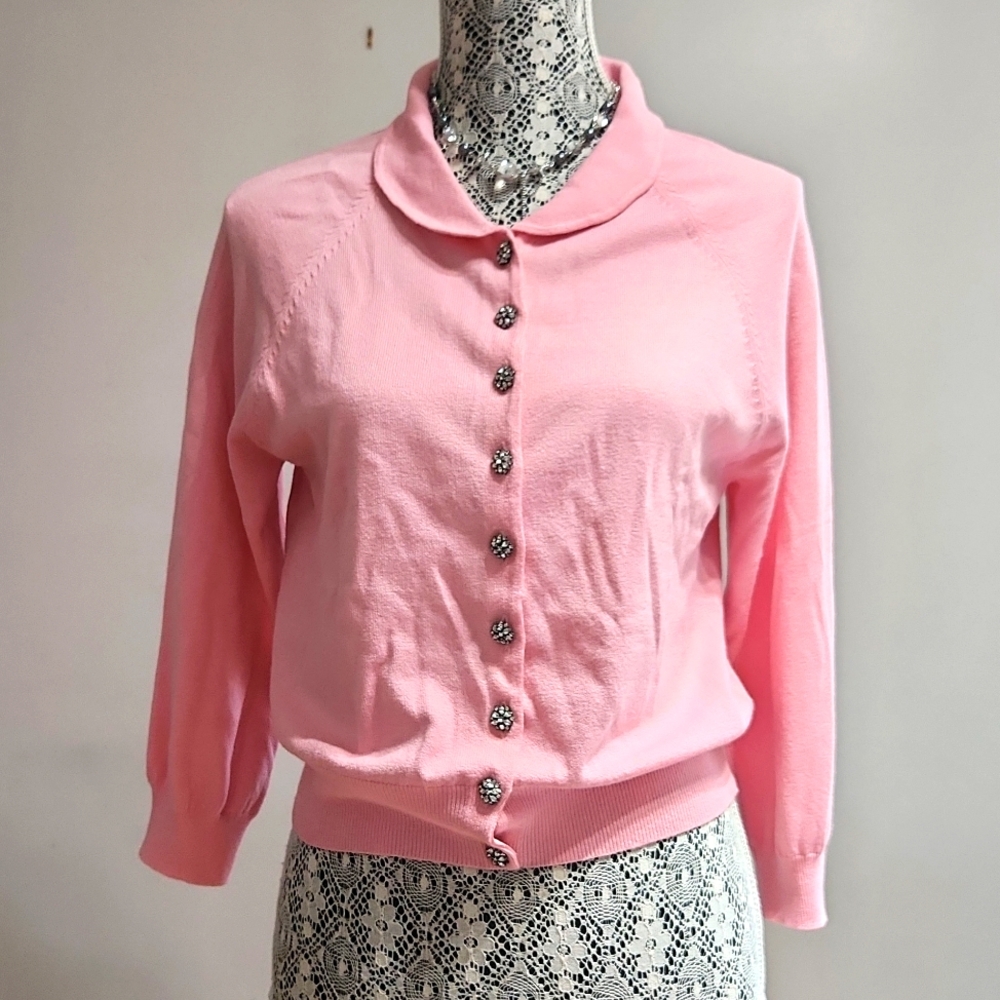 [L->S] CYNTHIA STEFFE Pink Sweater - large but fits small